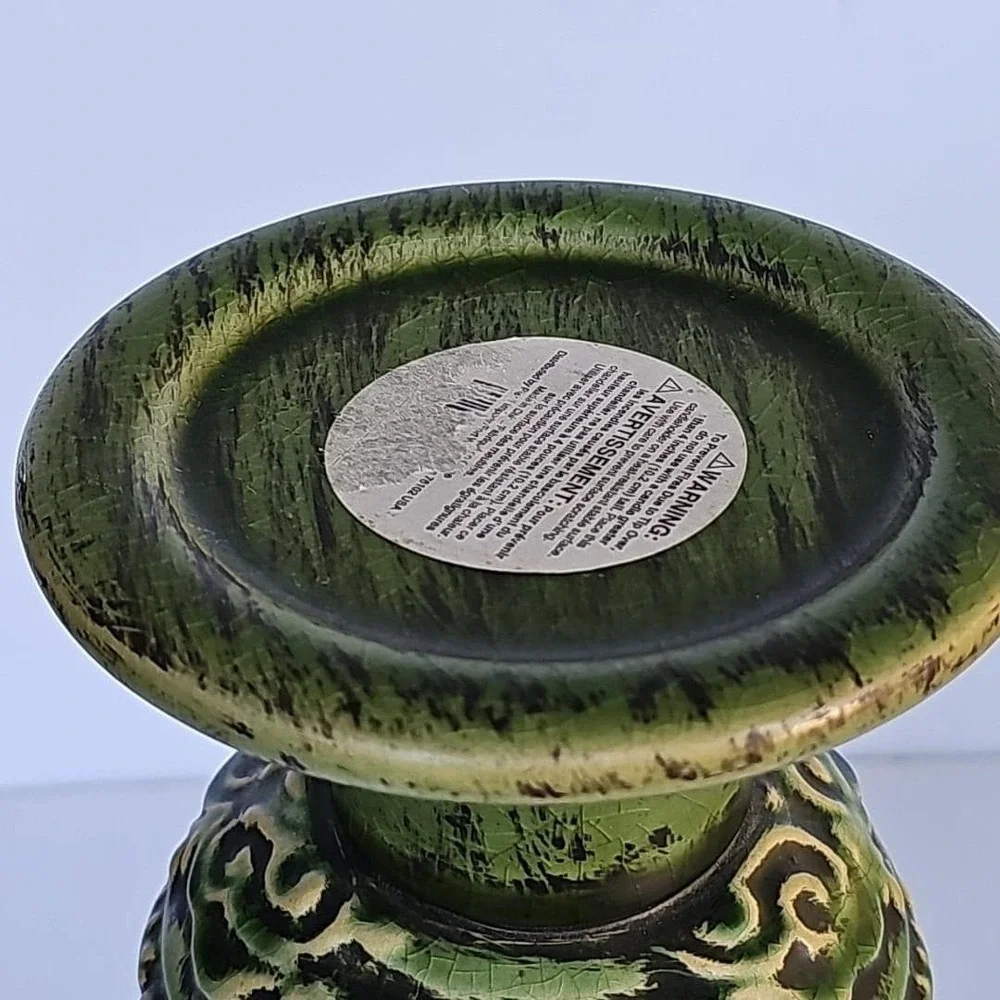 Vintage Pier 1 Ceramic Avocado Green Embossed 13